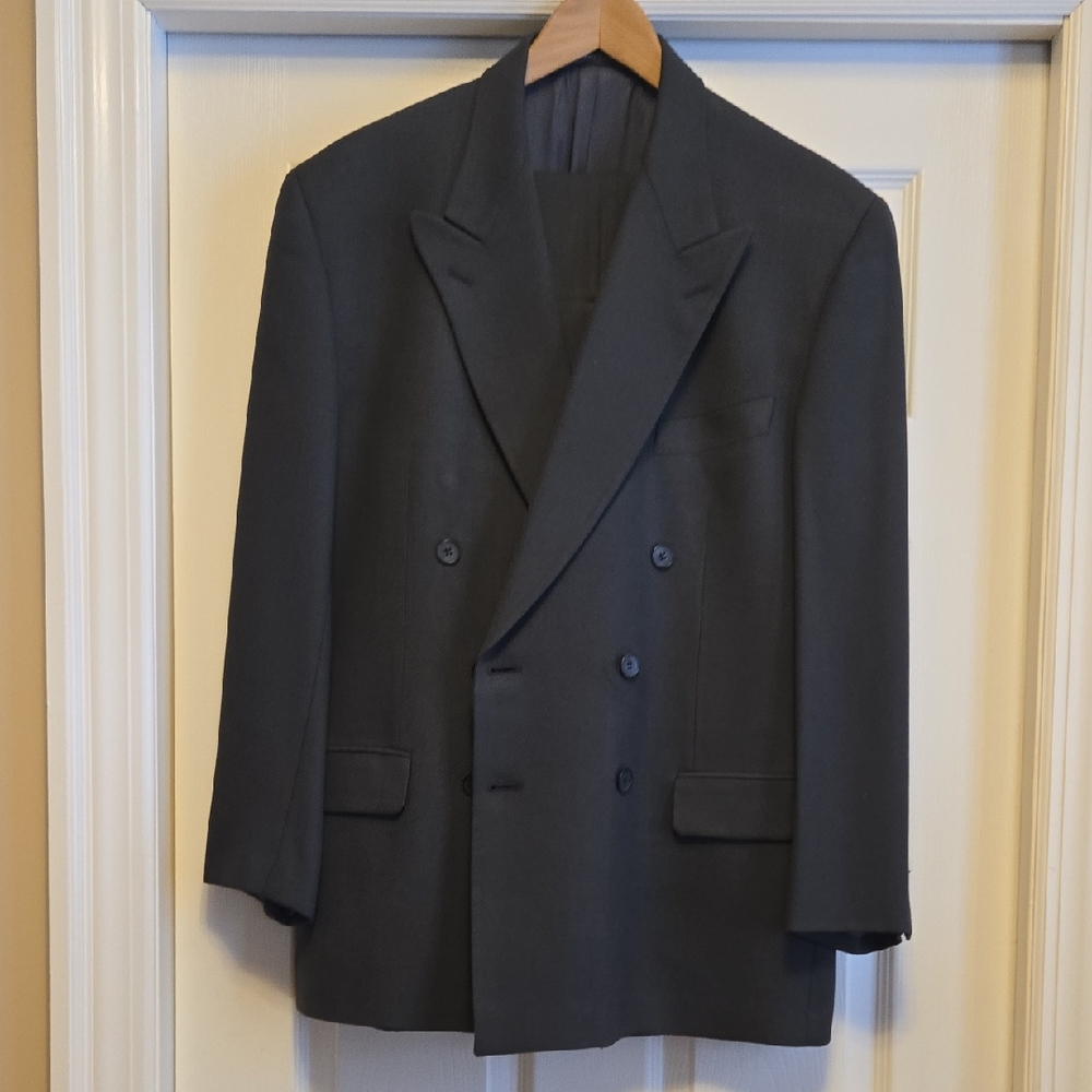 Calvin Klein Charcoal Double-Breasted Suit Jacket